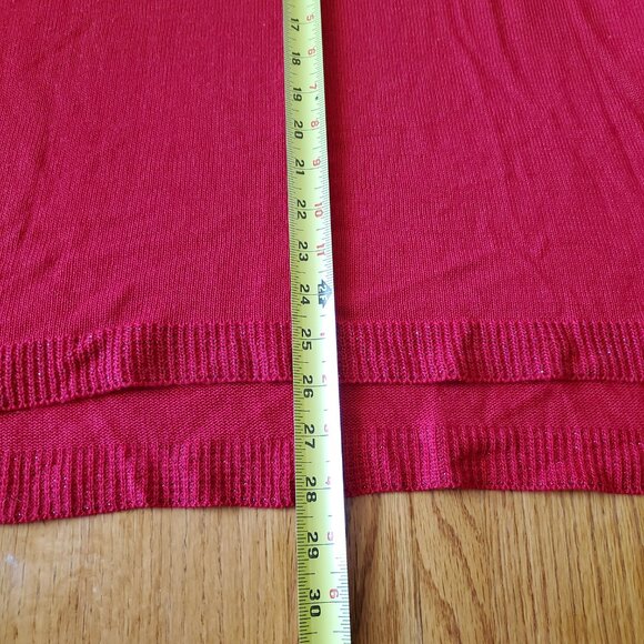 APT 9 Long Tunic Red Sweater with Metallic Threading Large - Picture 9 of 16